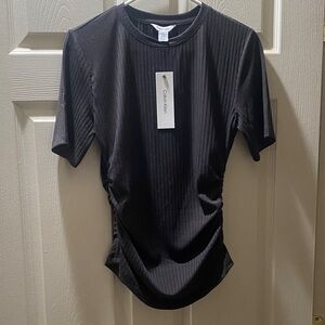 Calvin Klein Ribbed Black Short Sleeve Top